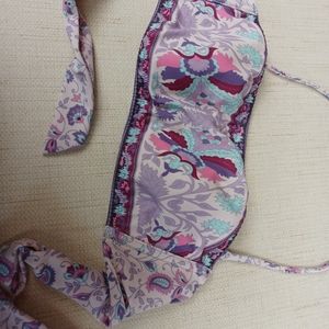 Victoria's Secret Lilac Lavender Purple Boho floral Paisley Swim bikini top S